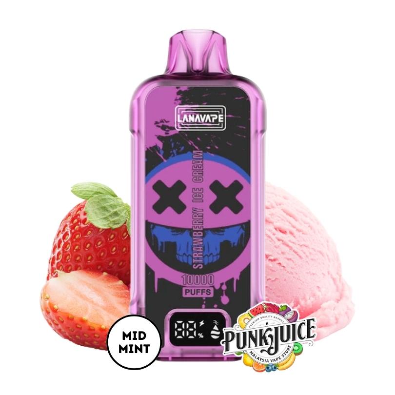 EST Bar Airship by LANAVAPE (10K) 3% - LED Screen - Disposable Pod - Strawberry Ice Cream