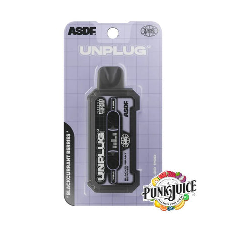 ASDF Vapetape Unplug (12K) 5% - LED Screen - Disposable Pod - Blackcurrant Berries Cartridge