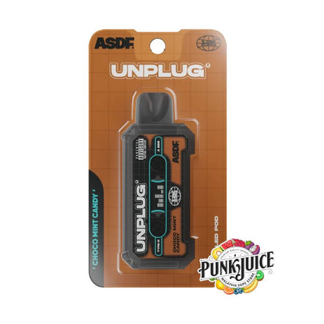 ASDF Vapetape Unplug (12K) 5% - LED Screen - Disposable Pod - Choco Mint Candy Cartridge 