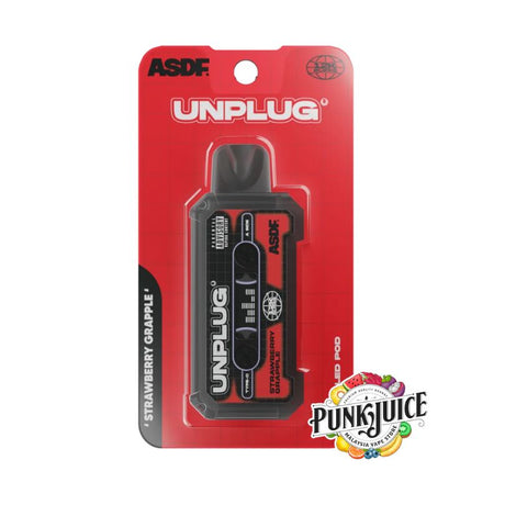 ASDF Vapetape Unplug (12K) 5% - LED Screen - Disposable Pod - Strawberry Grape Cartridge 