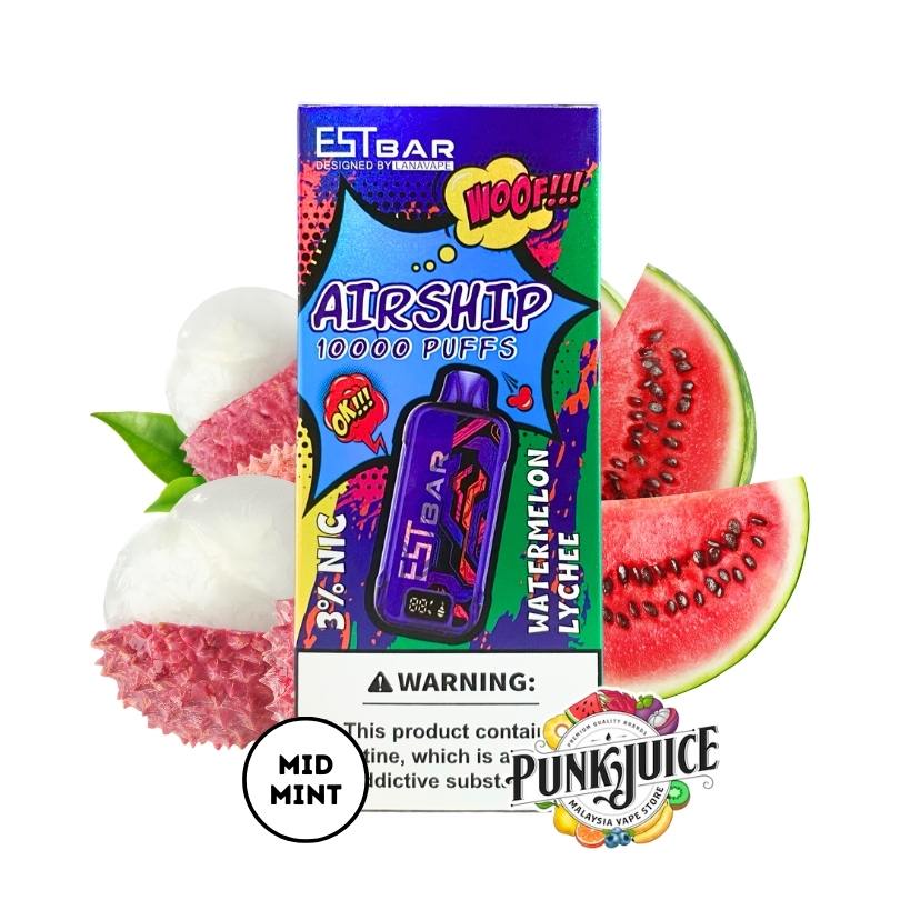 EST Bar Airship by LANAVAPE (10K) 3% - LED Screen - Disposable Pod Punk Juice Vape Store EST Bar Airship by LANAVAPE (10K) 3% - LED Screen - Disposable Pod Punk Juice Vape Store