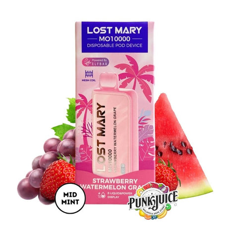 Lost Mary MO10000 (10K) 5% - Led Screen - Disposable Pod - Strawberry Watermelon Grape