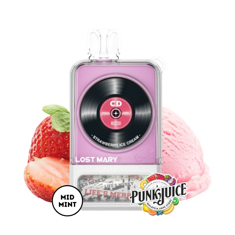 Lost Mary CD 12,000 5% Disposable Pod - Lost Mary CD 12,000 5% Disposable Pod - Strawberry Ice Cream Starter Kit