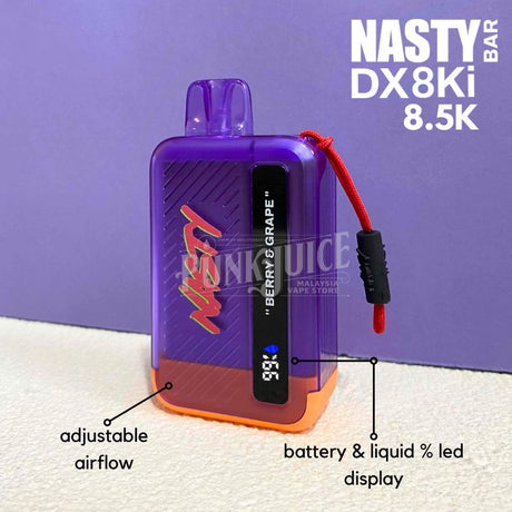 NASTY Bar DX8Ki (8.5K) 2% - Led Screen - Disposable Pod - Punk Juice Vape Store HERO IMAGE
