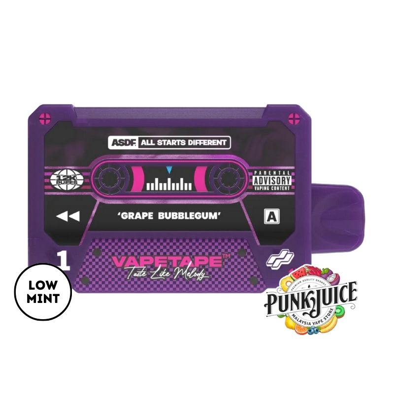 VapeTape 12,000 (12K) 5% Disposable Pod - Grape Bubblegum