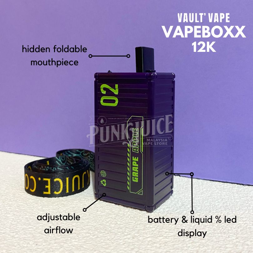 Vault Vape Vapeboxx 12,000 (12k) 5% - Led Screen - Disposable Pod â Punk Juice Vape Store
