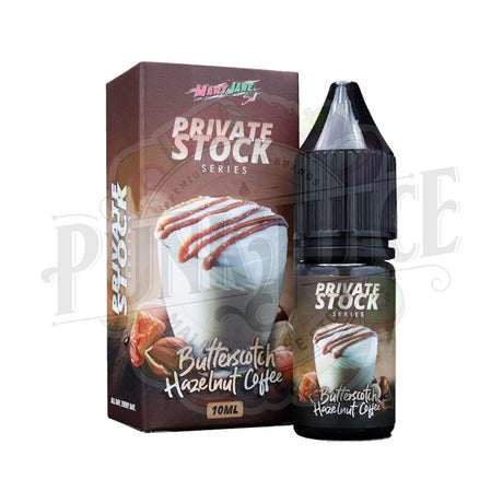 Private Stock Salt - Butterscotch Hazelnut Coffee 10ml box and bottle