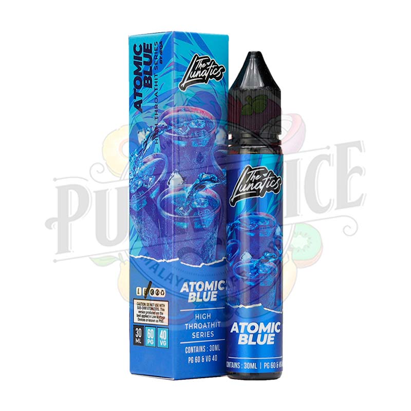 The Lunatics HTPC Atomic Blue 30ml box and bottle